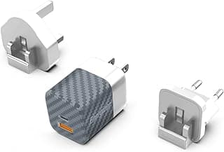 انرجايزر شاحن حائط 38 وات PD QC3.0 20 واط + كيو سي شاحن توصيل الطاقة. 1 × USB-C. 1 × USB-A. مقابس الاتحاد الأوروبي/المملكة المتحدة/الأمريكية. تصميم أصلي. كربون ايفكت فضي، يو اس بي