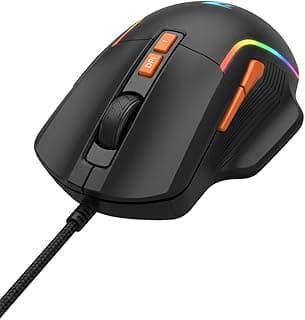 JR850 Plus Wired Gaming Mouse with RGB Lighting - 4800 DPI, Ergonomic Design, and Ultra-Speed ​​Response for PC and Laptop - Professional Performance Control