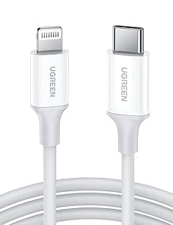 Rubber Shell Charging And Data Transmittion Cable (3A -2M), USB-C To Lightning PD Plug Compatible With Apple iPhone iPad Airpods - White