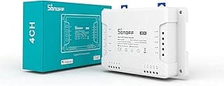 4CHR3 4 Channel WiFi Smart Switch, Smart Switch Works with Alexa, Google Home, Inching Self-Locking Interlock, Time Function