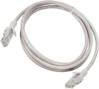 كابل شبكة Cat5 موصل RJ45 يعمل مع الكمبيوتر واللابتوب والمودم والراوتر والتلفزيون وسلك الطابعة ووحدات التحكم للمنزل والمكتب - 5 متر