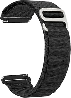 حزام ساعة رياضي نايلون Alpine Loop مقاس 22 مم متوافق مع ساعة CMF by Nothing Watch Pro 2 الذكية 1.32 بوصة، حزام منسوج قابل للتعديل - أسود