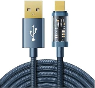 كابل بيانات USB نوع ايه إلى لايتنينج 2.4 امبير بطول 1.2 متر من جوي رووم S-Ul012A12 - أزرق