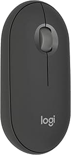 ماوس لاسلكي Pebble Mouse 2 M350s نحيف يعمل بالبلوتوث، محمول وخفيف، أزرار قابلة للتخصيص، نقرات هادئة - رمادي