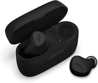 Elite 5 True Wireless In Ear Bluetooth Earbuds with Hybrid Active Noise Cancellation (ANC), 6 built-in Microphones for Clear Calls, Small Ergonomic Fit and 6 mm Speakers - Titanium Black