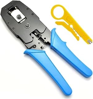 RJ45 Cable Crimping Tool 3 in 1 Modular Crimping Tool for RJ45 RJ12 RJ11 UTP Cat5E/Cat6 LAN Cutter 4P4C 4P2C