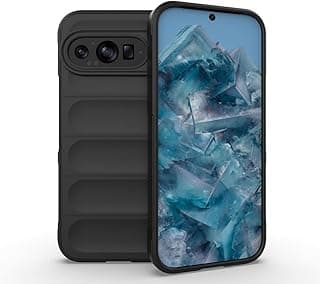 جراب لجوجل Pixel 9 Pro XL 5G، غطاء حماية من السيليكون TPU ناعم مانع للانزلاق ومضاد للصدمات (معتمد عسكرياً) (2024) (أسود)