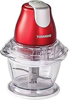 TORNADO Chopper 400 Watt 1 Litre for grind Meat, Cheese, Molokhia and Vegetables in Red Color CH-400MR