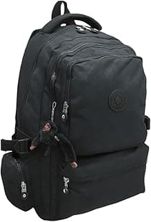 Backpack - School - College - Travel Bag - Unisex - (18'' Size) 46x34x20cm (Black)
