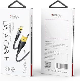 CA104 Transparent USB to Lightning 2.4A Cable 1.2M Fast Charging Data Transfer Braided Design