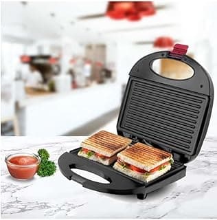 صانعة سندوتشات 750W - تصميم إبداعي وطعم لذيذ - شواية وفاهيتا - طلاء غير لاصق - مقبض بلاستيكي مقاوم للحرارة - عام