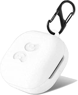 جراب سيليكون مضاد للصدمات لسامسونج Galaxy buds live PRO 2021 مع حامل - أبيض