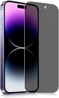 اسكرينة حماية زجاجية 2.5D HD للخصوصية متوافقة مع ايفون 14 Pro Max [بدون إطار أسود] مضادة للأتربة ولمس فائق النعومة