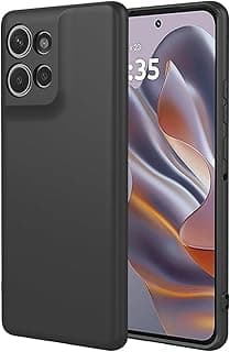Silicone Case High Quality Padded Inside with Full Camera Protection for Motorola G75 (Black)