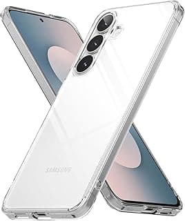 جراب متوافق مع سامسونج Galaxy S25 FE، مقاوم للخدش والبهتان بطبقة UV، مضاد للصدمات بجيوب هوائية - شفاف