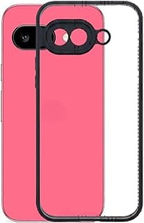 Clear Anti-Fall Shockproof Case with Integrated Camera Shield & Black Silicone Edges Compatible with Pixel 9A
