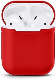 جراب حماية سيليكون ناعم لسماعات AirPods - أحمر