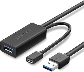 كابل تمديد 2 في 1 USB 3.0 ذكر إلى أنثى + Micro USB مع مقوي إشارة مدمج 5 متر / 10 متر للكمبيوتر، اللابتوب، الماسح الضوئي، الطابعة، PS5/PS4/PS3 (10 متر)