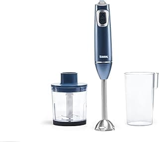 Tank Hand Blender with 600ml BPA Free Beaker & 500ml Chopper, 5 Speed Control + Turbo, 600 Watts, Graphite/Silver, CM-6003-1BCS, 2 Year Warranty
