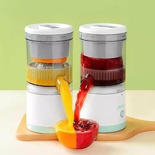 Automatic Portable Electric Citrus & Fruits Juicer Squeezer, Wireless USB-C Rechargeable, 45W Motor, for Home, Office, Parties & Trips. Fresh Apple, Grapefruit, Pear, Orange, Lemon juice ..etc