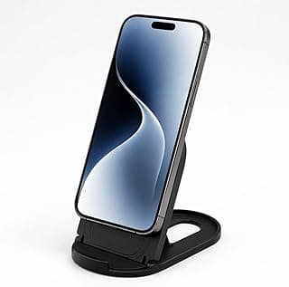 Foldable Phone and Tablet Stand, Adjustable from 20° to 75°, Portable Mini Design, Support Vertical and Horizontal Mode, Black