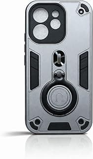 Case Compatible with OPPO RENO 15 5G Dual Layer Protective Shockproof Hard Armor Cover with 360° Rotating Finger Ring Kickstand and Car Magnetic Mount (Gray)