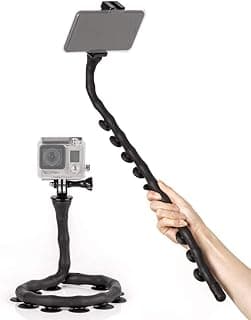 360° Adjustable Flexible Gooseneck Phone Holder with Strong Suction Cup Base, Hands-Free Smartphone Stand for Desk, Kitchen Counter, Bed or Dashboard, Perfect for Video Calls, Streaming and Recording