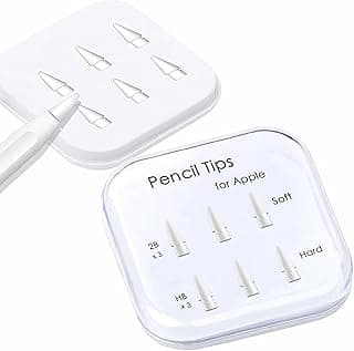 Pencil Tips for Apple Pencil, Compatible with Apple Pencil 2nd Gen and 1st Gen, Soft and Hard, Double Layered Pencil Tip 6 Pack