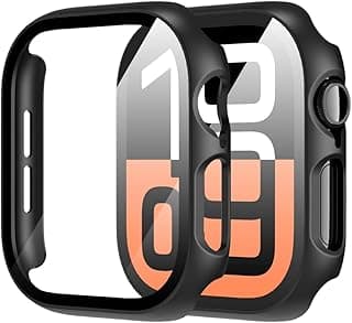Fekra Case for Apple Watch Series 11 (2025) Series 10 46mm, Hard PC Screen Protector Overall Protection Scratch-Resistant Cover for iWatch (Black)