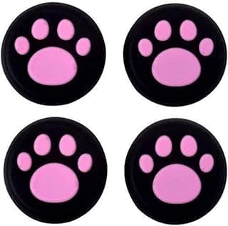 4 Pcs for PS4 PS3 PS2 Xbox 360 ONE Controller Rubber Silicone Cap Thumbstick Thumb Stick X Cover Case Skin Joystick Grip Grips (Black Pink)