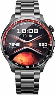 MS16 Smart Watch for Men and Women with 3 Interchangeable Straps, High Brightness Screen, Health and Fitness Tracking, AI Voice Assistant, and Dynamic Island Design - Space Gray
