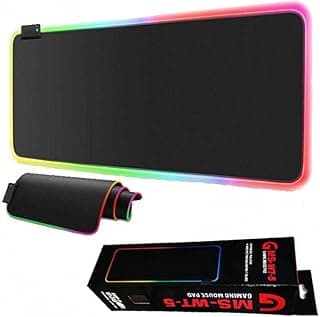 قاعدة ماوس للالعاب مع 5 اضواء RGB من جي ام اس اطراف ممتدة بخياطة 80×30 سم 12 وضع للاضاءة كابل مضفر مقاومة للماء المطاط لمنع الانزلاق بينك زهري