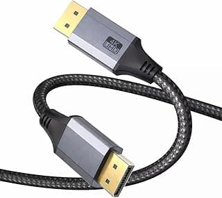 DisplayPort 1.2 Cable, Nylon Braided, Male to Male, 4K@60Hz, 2K@165Hz, 2K@144Hz, 1m