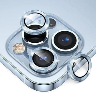 Camera Lens Protector, 9H Tempered Glass Metal Camera Lens Protector, Scratch Resistant Metal Camera Ring [HD Clear] [Corrosion Resistant] Shockproof Compatible with iPhone 12Pro (Blue)
