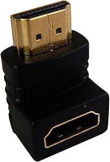 محول HDMI ذكر الى انثى بزاوية يمنى 90 درجة من كومو، عدد المنافذ: 3، أسود
