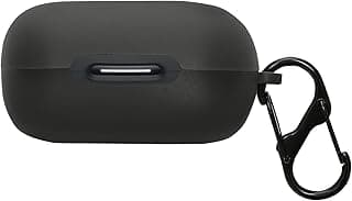 جراب سيليكون متوافق مع Anker soundcore C30i - غطاء لاصق مع مشبك - أسود