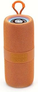 TG671 Portable Bluetooth 5.3 Speaker – 3D Stereo Super Bass, RGB LED Light, FM/USB/TF/AUX, TWS Wireless Subwoofer (Orange)