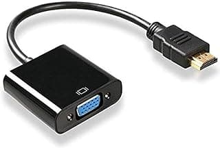 محول YOMYM من HDMI إلى VGA بدقة 1080p، محول فيديو عالي السرعة من ذكر إلى أنثى مطلي بالذهب مع مخرج صوت 3.5mm وكابل طاقة Micro USB للكمبيوتر واللابتوب وابل وXbox 360 One وPS4 PS3