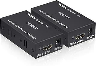 موسع HDMI لمسافة 60 متر عبر Ethernet، مرسل ومستقبل HDMI إلى RJ45 Cat5e Cat6 Cat7، يدعم 1080p، 3D، HDCP، EDID للكمبيوتر وDVD وPS4