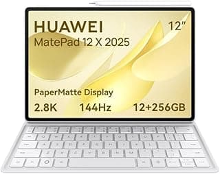 MatePad 12X 2025 Tablet 2.8K 12-inch PaperMatte Display, 144Hz, 12+256GB, 10100 mAh Battery, 66W SuperCharge, WiFi 7, WPS Office, 6 Speakers, UItra-light Keyboard + Free M-Pencil Pro, White