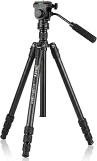 JMARY KT285+NB50 Extendable Height Tripod Stand with Hydraulic Head – Black