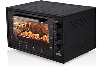 electric OVEN AF940-BLACK - 45 lt.wide capacity - 1500 watt- with Rotisserie- Grill-with Lamp-2 Enamel Trays
