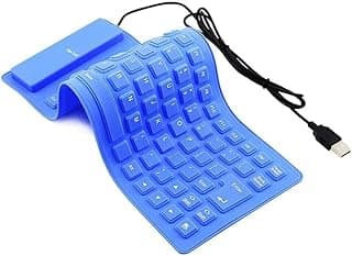 Flexible Silicone Keyboard Foldable USB Wired Keypad for Laptop and Desktop PC Lightweight Portable Roll Up Computer Keyboard Design in Purple