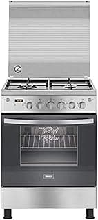Freestanding Digital Gas Cooker, 4 Burners, Stainless Steel, 60x85 Cm - ZCG64396XA