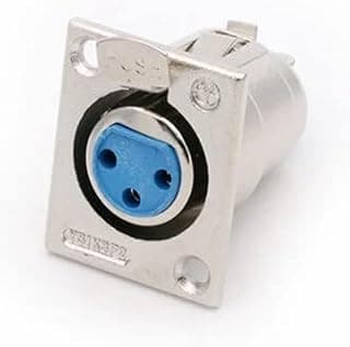 موصل XLR معدني للتركيب على اللوحة، 3 سنون، أنثى (قطعتان)