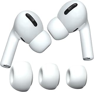 رؤوس سماعة سيليكون بديلة لسماعات ابل AirPods Pro 2 و Airpods Pro | رؤوس مضادة للانزلاق | تتناسب مع علبة الشحن (تشمل 3 مقاسات) (صغير+متوسط+كبير، 3 أطقم، 6 قطع) (أبيض)