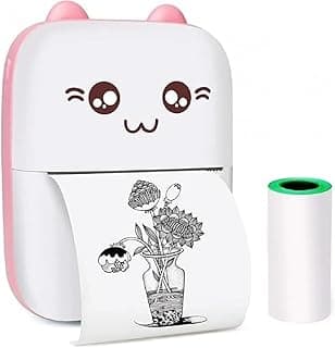 TVARA Mini pocket Printer Portable, Inkless Sticker printer luetooth Wireless mini thermal printer Compatible with iOS + Android for Journal, Memo, Photo, Print Pod Gifts for kids.