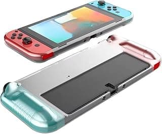 جراب حماية كريستال شفاف من Fekra غطاء TPU لكامل الجسم متوافق مع ملحقات جهاز الألعاب Nintendo Switch OLED