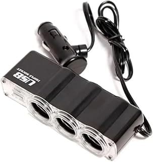 منفذ USB للسيارة من متجر Nasmah بقوة 12/24V 3.1A (3 في 1 : كود 1235)