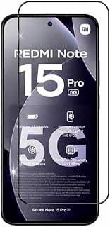 واقي شاشة زجاج مقوى لهاتف Redmi Note 15 Pro 5G، بدرجة صلابة 9H، مقاوم للخدش والغبار، مضاد للبصمات والفقاعات وسهلة التركيب (تدعم فتح القفل ببصمة الاصبع)